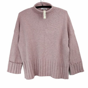 Madewell S Glenmoor Mockneck Amethyst Ribbed Cuffed Cotton Wool Sweater